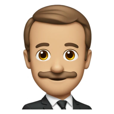 emmanuel macron with a brown moustache sticker