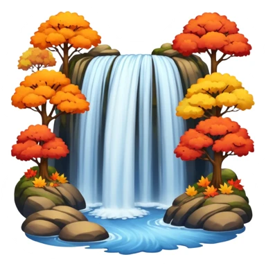 autumn waterfall sticker