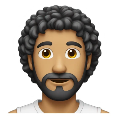 Homem barbudo e de cabelo baixo sticker