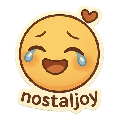 emoji representing the emotion of 'nostaljoy', a creative blend of sticker