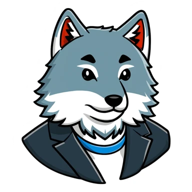 wolf with the face of Vladimir Zhirinovsky sticker