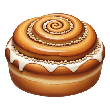 cinnemon bun with white sugar pebbles on top sticker