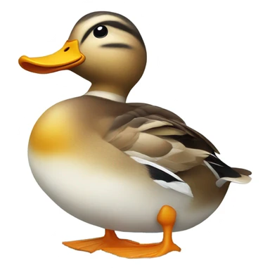Duck eating fish sticker