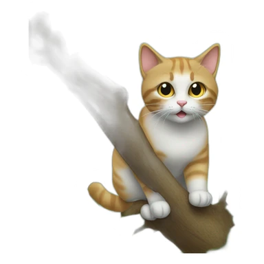 Un chat percher sur un arbre sticker