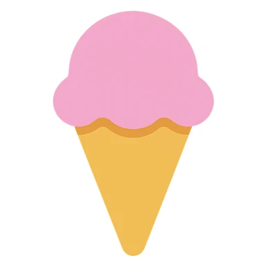 ice cream, modern icon style, simple and recognizable, clean lines, minimal details, suitable for app or website icon sticker