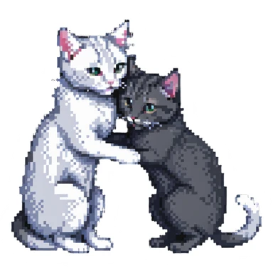two emo cats in love sticker