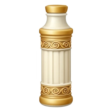 Creamy salad dressing in a bottle shaped like a roman ionic column sticker