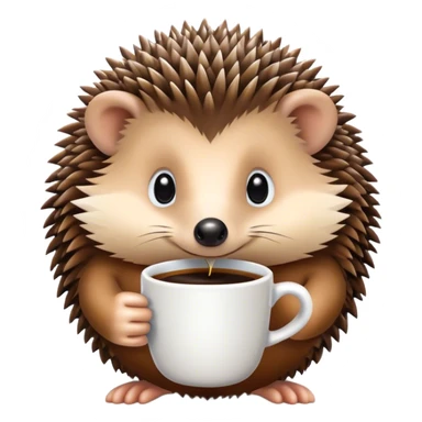 Hedgehog with coffee sticker