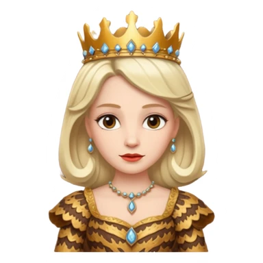 Queen wearing a bark-patterned dress sticker