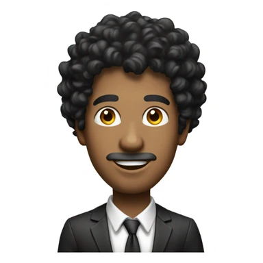 Man with black curly hair winning lots of money sticker