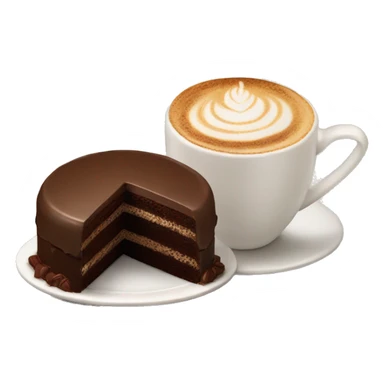 Cappuccino and part of chocolate cake  sticker