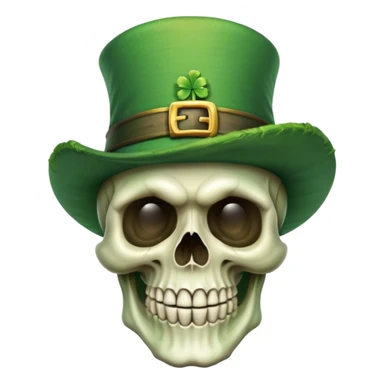 Can you please generate me a skull with a leprechaun hat? Thanks! sticker