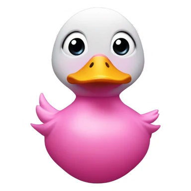 A pink duck mix with an alien with heart shape  sticker