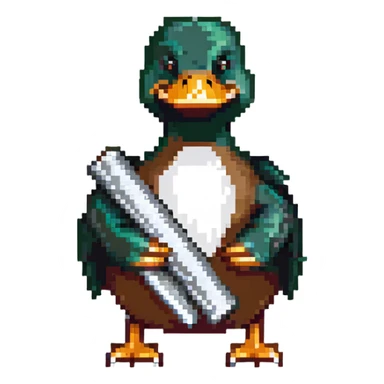mallard duck holding silver duct tape sticker