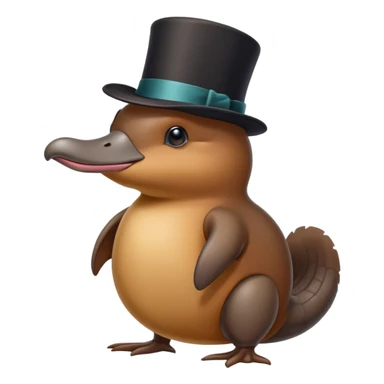 Platypus wearing a top hat sticker