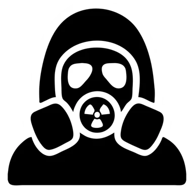 Stalker in a gas mask, Chernobyl zone sticker