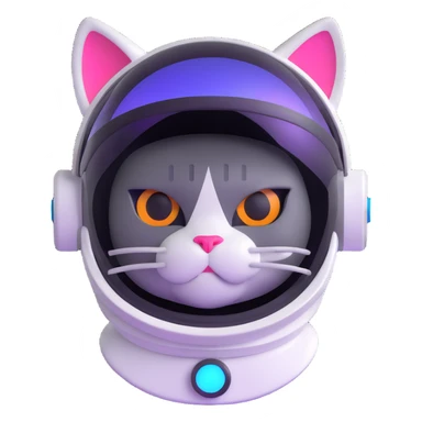 space cat with futuristic visor sticker