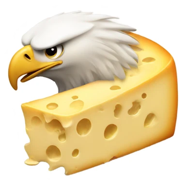 An eagle pooping cheese sticker