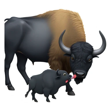 Buffalo eating a raven sticker