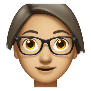 asian Woman in black glasses smiling  sticker