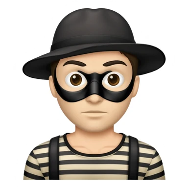classic robber with black mask and striped shirt sticker