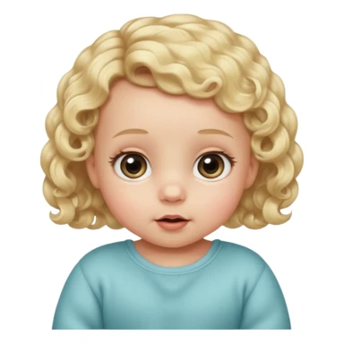 The head of a cherubic infant baby with a single curl tuff of hair and big dreamy eyes and extra long eyelashes sticker