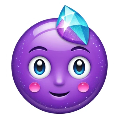 Glitter Purple and Cian plus symbol sticker