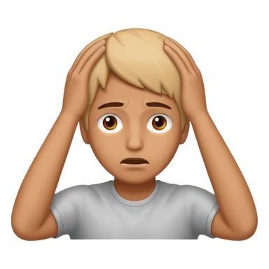 manos a la cabeza, de preocupacion sticker