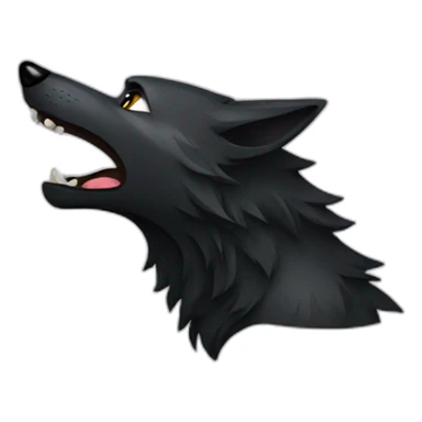 Black wolf howling  sticker