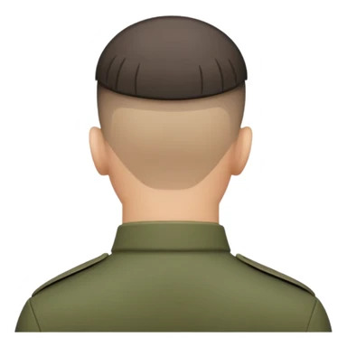 back of soldier's head with military haircut, seen from behind sticker