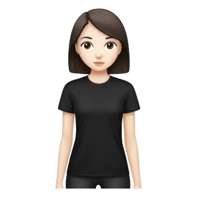 Sasha Gray in big black t-shirt full height sticker