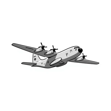 AC-130 gunship military aircraft with visible cannons and weapons flying sticker