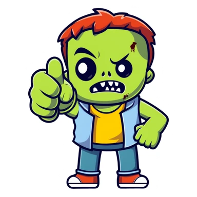 zombie giving thumbs up sticker