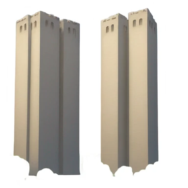 Two square towers and two planes sticker