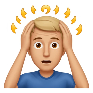 white man surprised, hands on head sticker