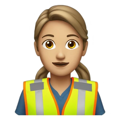 light brown hair girl wearing high vis vest sticker