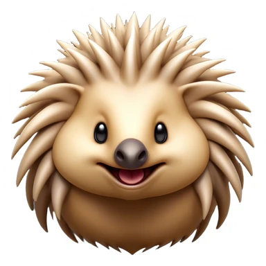 Cinematic Comical Echidna Portrait Emoji, Head tilted dramatically with an exaggeratedly amused expression, featuring a quirky, spiky fur with a scrunched-up face and wide, expressive eyes full of playful disbelief, Simplified yet hilariously expressive features, highly detailed, glowing with a slightly sassy glow, high shine, dramatic yet playful, stylized with an air of cheeky mischief, bright and endearing, soft glowing outline, capturing the essence of a spirited and over‐the‐top echidna, so meme‐worthy it feels like it could prick its way into internet fame instantly! sticker