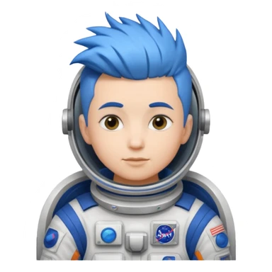 astronaut with short blue mohawk hair non helmet sticker