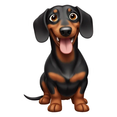 Happy daschund sticker