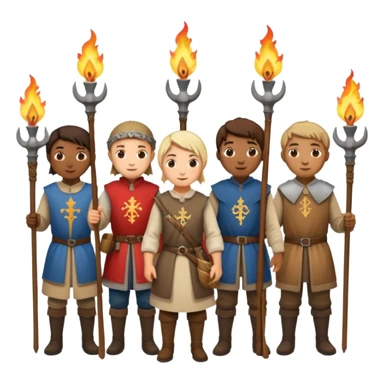 les villageois qui certains ont des fourches + torches (pas des fourches enflammer!) sapé en moyen age sticker
