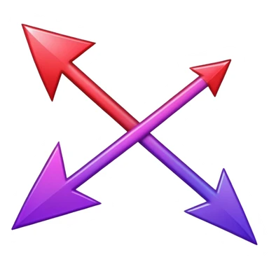 color gradient between red and purple glitter arrow right sticker