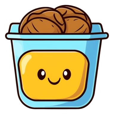 cartoon date stuffed with walnuts sticker