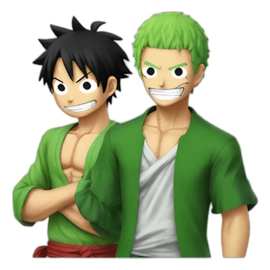 luffy and zoro sticker