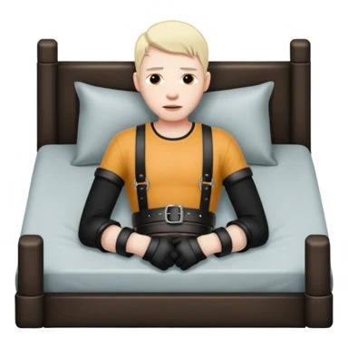 Man strapped to bed bdsm sticker