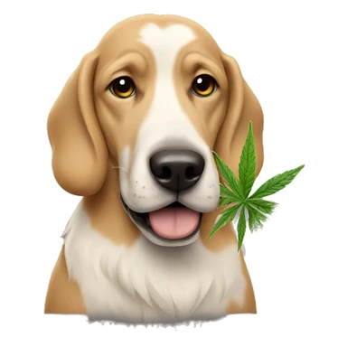 dog with weed sticker