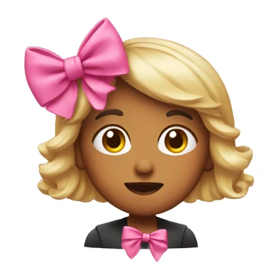 🤭 with pink bow sticker