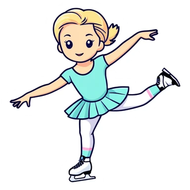 aesthetic pastel blonde figure skated  sticker