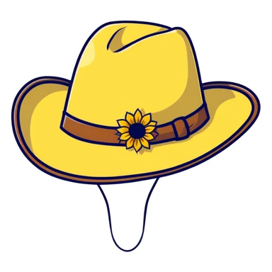 Cowgirl hat with sunflowers, western style hat with yellow flowers sticker