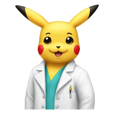 pikachu wears lab coat  sticker