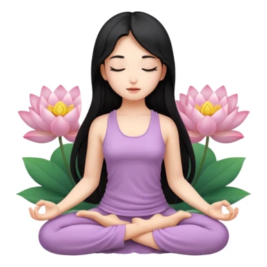 meditating girl with lotus sticker